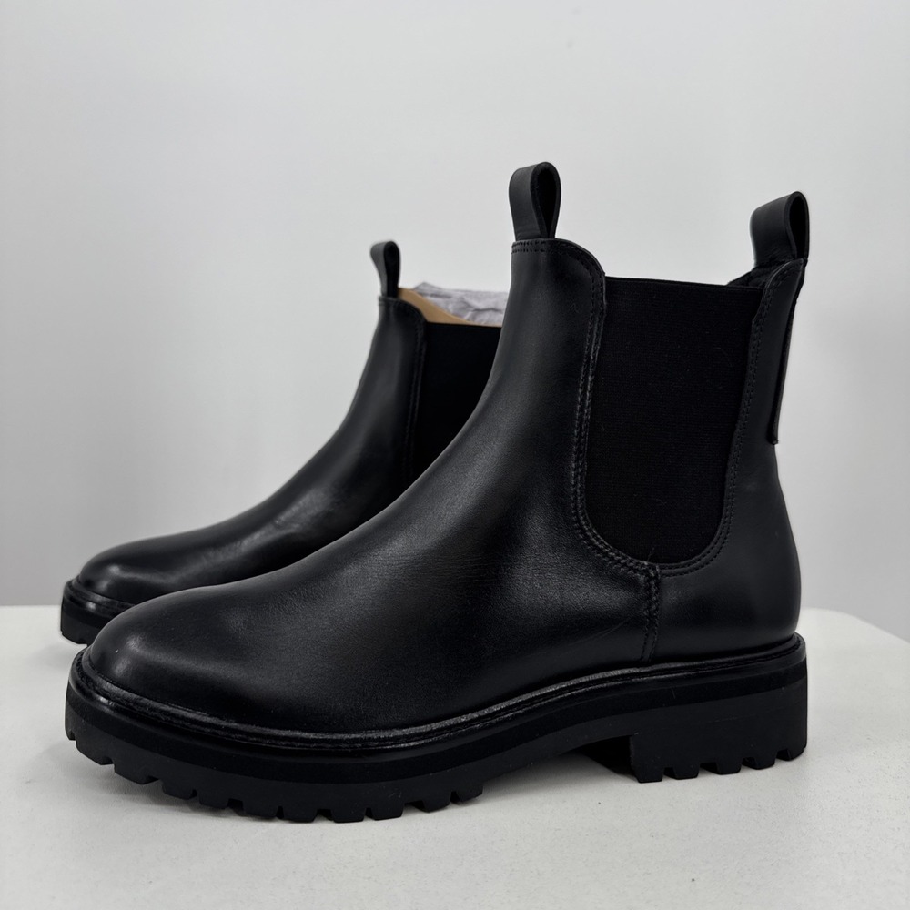 Everlane The Lug Chelsea Boot in Black sz 8.5 Women's Leather Ankle Chunky Sole